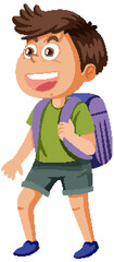 Student boy cartoon character