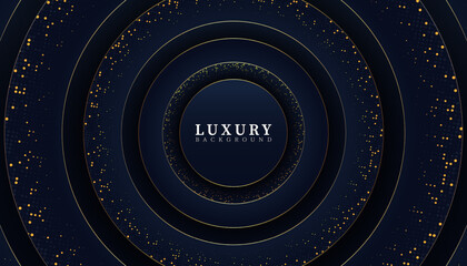 Fototapeta na wymiar Abstract modern dark blue luxury with halftone golden background