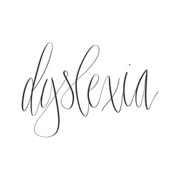 Dyslexia awareness month October, web banner template with handwritten calligraphy.