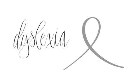 Fototapeta na wymiar Dyslexia awareness month October, web banner template with handwritten calligraphy.
