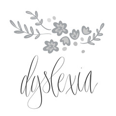 Dyslexia awareness month October, web banner template with handwritten calligraphy.