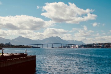 view of the bridge and mountains 