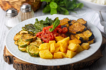 Turkish style mixed vegetable fried (Karisik Kizartma)