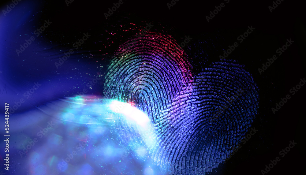 Leinwandbilder beautiful abstract multicoloured fingerprint on background texture for design. macro photography vie
