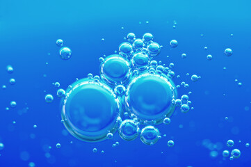 Pure water. Air bubbles. Abstract water background. Macro