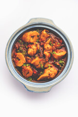 Punjabi soya chaap gravy or dhaba style soya chap masala sabzi served with naan