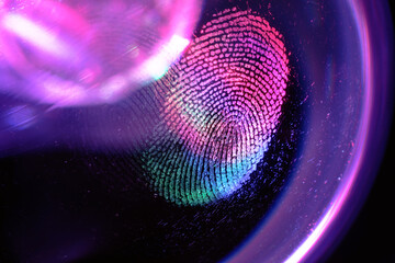 Beautiful abstract multicoloured  fingerprint on background texture for design. Macro photography...