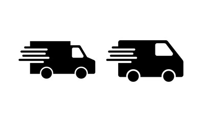 Delivery truck icon vector. Delivery truck sign and symbol. Shipping fast delivery icon
