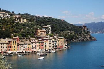 Fototapeta na wymiar The panorama of seaside in Portofino, Italy 