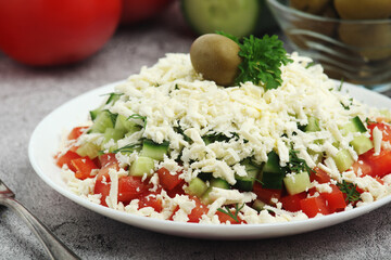 Shopsky salad - national Bulgarian dish