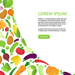 vegetables background. print design template with healthy natural vegetables. Vector design menu with place for text