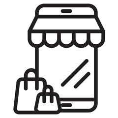 Online shopping , Online Service outline icon.