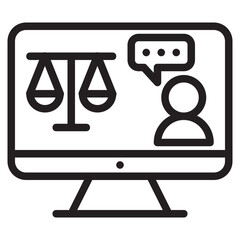 Online legal , Online Service outline icon.