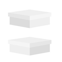 Realistic set of cardboard boxes. Front and perspective views. Vector illustration isolated on a white background. Can be used for food, medicine, cosmetics, 3d. Ready for your design

