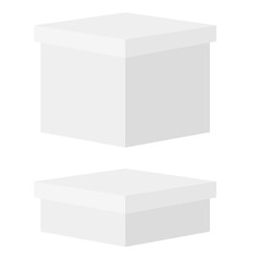 Realistic set of cardboard boxes. Front and perspective views. Vector illustration isolated on a white background. Can be used for food, medicine, cosmetics, 3d. Ready for your design
