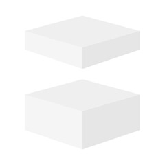 Realistic set of cardboard boxes. Front and perspective views. Vector illustration isolated on a white background. Can be used for food, medicine, cosmetics, 3d. Ready for your design
