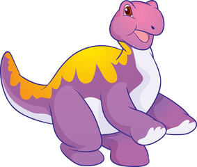 Obraz premium funny cartoon dinosaurs for kids cute dinosaurs. T-rex, diplodocus, triceratops cartoon style