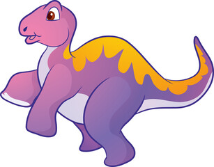 Obraz premium funny cartoon dinosaurs for kids cute dinosaurs. T-rex, diplodocus, triceratops cartoon style