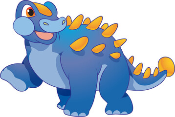 funny cartoon dinosaurs for kids cute dinosaurs. T-rex, diplodocus, triceratops cartoon style © watcartoon