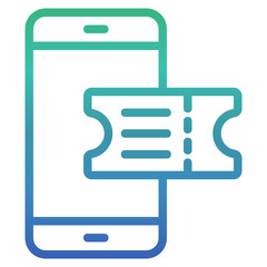 Online ticket , Online Service gradient icon.