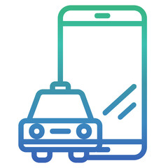 Online taxi service , Online Service gradient icon.
