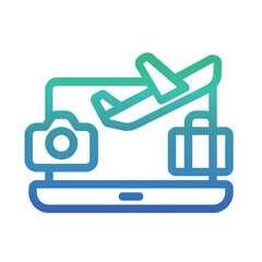 Online travel service , Online Service gradient icon.