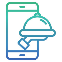 Online food delivery , Online Service gradient icon.
