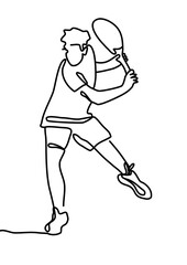 Fototapeta premium One continuous line drawing, tennis