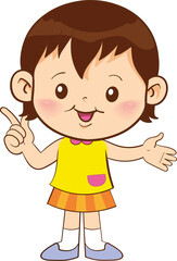 cute little children or kids cartoon character
