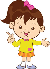 cute little children or kids cartoon character