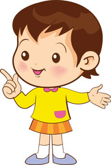 cute little children or kids cartoon character