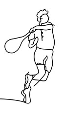 One continuous line drawing, tennis