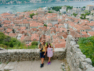 Travel. The ancient city of Kotor. Montenegro. Aerial view.