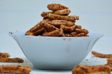 Basreng aka fried meatballs is a typical West Java snack. Usually mixed with dry spices, such as chili powder, so that the taste is more sticky.