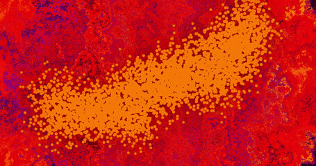 Image of dna strand over red background