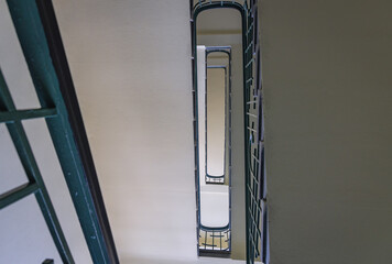 Staircase of modernist apartment building from 1938 on Jagiellonska Street, Rzeszow, Poland