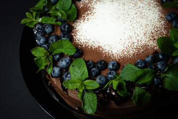 cake pie berries blueberry mint cooking