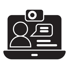 Online consultation , Online Service solid icon.