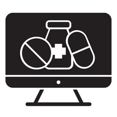 Online pharmacy , Online Service solid icon.