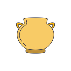 Cooking, dish, eathernware icon in color, isolated on white background 