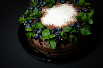 cake pie berries blueberry mint cooking