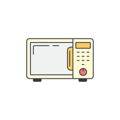 Microwave icon in color, isolated on white background 
