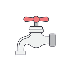 Water Faucet icon in color, isolated on white background 