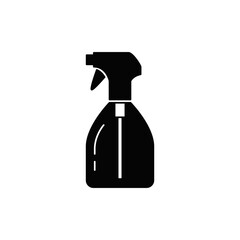 Spray Bottle, Hand Pressure Spray Water Kettle icon in black flat glyph, filled style isolated on white background