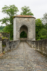 Fototapeta na wymiar Sur le pont en pierre de Sauveterre de Béarn