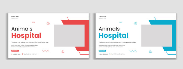 Animal hospital thumbnail and web banner template