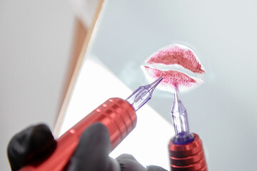 A machine for permanent makeup, Cosmetic Tattoo tool, permanent machine in hand