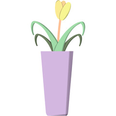 Aesthetic flower Vase Purple Pastel