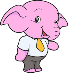 cute elephant cartoon mascot character