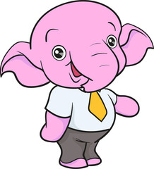 cute elephant cartoon mascot character